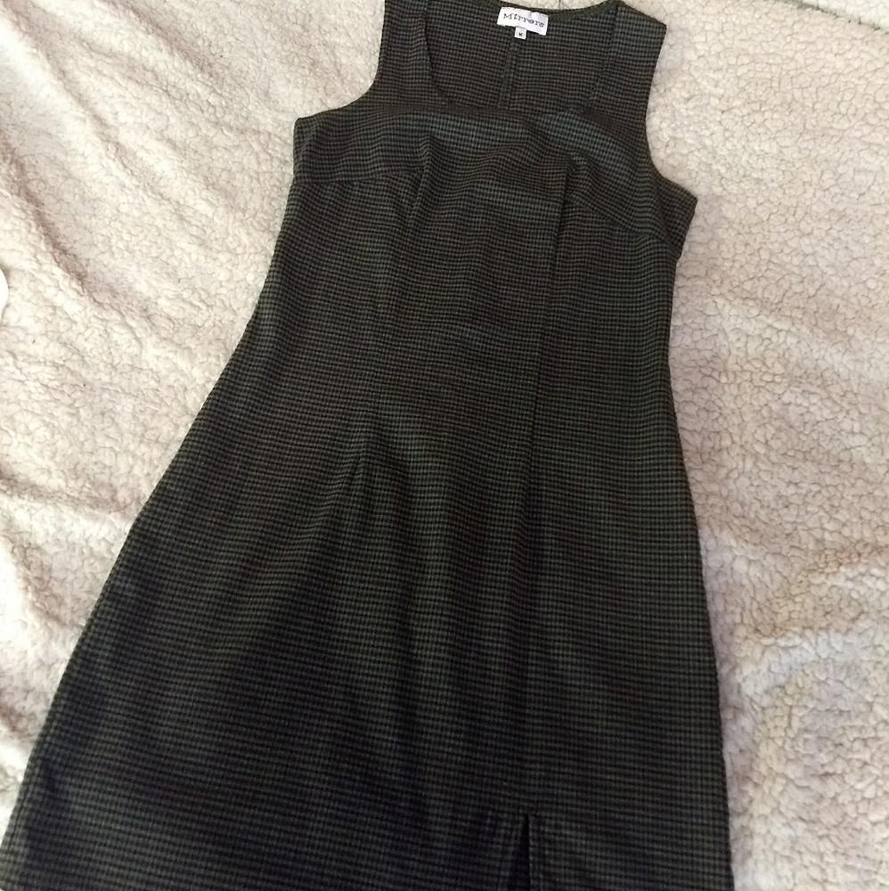 Green and black plaid dress